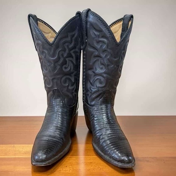 1990s • Liberty Lizard • Men’s 9 Vintage Exotic Cowboy Boots main image 5